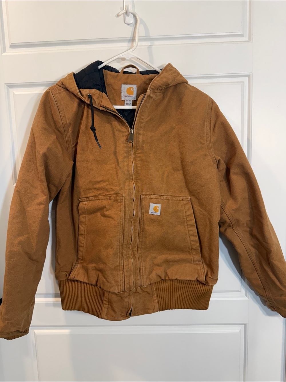 Carhartt Thermal Lined Jacket Carhartt Brown Hood Made in USA small 4-6